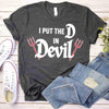 I Put the D in Devil Shirts For Couples Funny Matching Him & Her Halloween T-Shirts by Adorb Custom Tees