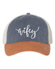 Embroidered Wifey/Hubby Pigment-Dyed Trucker Hat – Anniversary Gift Cap by Adorb Custom Tees