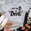 I Put the D in Devil Shirts For Couples Funny Matching Him & Her Halloween T-Shirts by Adorb Custom Tees