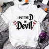 I Put the D in Devil Shirts For Couples Funny Matching Him & Her Halloween T-Shirts by Adorb Custom Tees