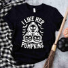I Like Her Pumpkins & His Broomstick Shirts | Funny Matching Halloween Couple T-Shirts by Adorb Custom Tees