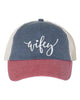 Embroidered Wifey/Hubby Pigment-Dyed Trucker Hat – Anniversary Gift Cap by Adorb Custom Tees