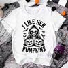 I Like Her Pumpkins & His Broomstick Shirts | Funny Matching Halloween Couple T-Shirts by Adorb Custom Tees