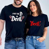 I Put the D in Devil Shirts For Couples Funny Matching Him & Her Halloween T-Shirts by Adorb Custom Tees