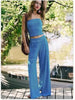 Women's Striped Tube Top & Pants Set – 2-Piece Modal Matching Outfit by FitiqueFit