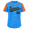 Custom Blue Orange Raglan Sleeves Personalized Authentic Baseball Jersey BSBJ01-D017210