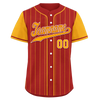 Custom Red Yellow Stripe Fashion Personalized Authentic Baseball Jersey BSBJ01-D017221