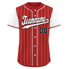 Custom Red White Stripe Fashion Personalized Authentic Baseball Jersey BSBJ01-D017222