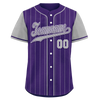 Custom Gray Purple Stripe Fashion Personalized Authentic Baseball Jersey BSBJ01-D017252