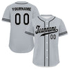 Custom Grey Classic Style Black Personalized Authentic Baseball Jersey UN002-bd0b00d8-d