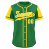 Custom Green Yellow Raglan Sleeves Personalized Authentic Baseball Jersey BSBJ01-D017191