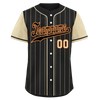 Custom Black Yellow Stripe Fashion Personalized Authentic Baseball Jersey BSBJ01-D017237