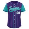 Custom Purple Cyan Stripe Fashion Personalized Authentic Baseball Jersey BSBJ01-D017248