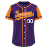 Custom Purple Orange Raglan Sleeves Personalized Authentic Baseball Jersey BSBJ01-D017184