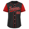 Custom Black Red Stripe Fashion Personalized Authentic Baseball Jersey BSBJ01-D017216