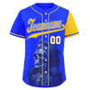 Custom Blue Yellow Skull Fashion Personalized Authentic Baseball Jersey BSBJ01-D017157