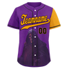 Custom Purple Yellow Skull Fashion Personalized Authentic Baseball Jersey BSBJ01-D017149