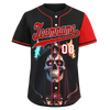 Custom Black Red Skull Fashion Personalized Authentic Baseball Jersey BSBJ01-D017159