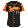 Custom Black Orange Raglan Sleeves Personalized Authentic Baseball Jersey BSBJ01-D017170