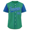 Custom Green Blue Stripe Fashion Personalized Authentic Baseball Jersey BSBJ01-D017245