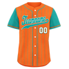 Custom Orange Cyan Stripe Fashion Personalized Authentic Baseball Jersey BSBJ01-D017234