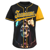 Custom Black Yellow Skull Fashion Personalized Authentic Baseball Jersey BSBJ01-D017155