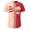 Custom Beige Red Gradient Fashion Personalized Authentic Baseball Jersey BSBJ01-D0a708f