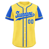 Custom Yellow Blue Raglan Sleeves Personalized Authentic Baseball Jersey BSBJ01-D017205