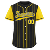 Custom Black Gold Stripe Fashion Personalized Authentic Baseball Jersey BSBJ01-D017217