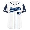 Custom White Blue Raglan Sleeves Personalized Authentic Baseball Jersey BSBJ01-D017164