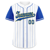 Custom White Blue Stripe Fashion Personalized Authentic Baseball Jersey BSBJ01-D017242