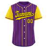 Custom Purple Gold Stripe Fashion Personalized Authentic Baseball Jersey BSBJ01-D017220