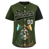 Custom Green Black Skull Fashion Personalized Authentic Baseball Jersey BSBJ01-D017152