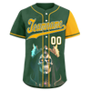 Custom Green Yellow Skull Fashion Personalized Authentic Baseball Jersey BSBJ01-D017154