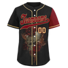 Custom Black Red Skull Fashion Personalized Authentic Baseball Jersey BSBJ01-D017141