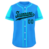 Custom Blue Cyan Raglan Sleeves Personalized Authentic Baseball Jersey BSBJ01-D017199