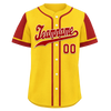 Custom Yellow Red Raglan Sleeves Personalized Authentic Baseball Jersey BSBJ01-D017203