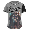 Custom Gray Black Skull Fashion Personalized Authentic Baseball Jersey BSBJ01-D017160