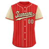 Custom Red Yellow Stripe Fashion Personalized Authentic Baseball Jersey BSBJ01-D017236