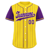 Custom Gold Purple Stripe Fashion Personalized Authentic Baseball Jersey BSBJ01-D017219