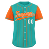 Custom Cyan Orange Stripe Fashion Personalized Authentic Baseball Jersey BSBJ01-D017233