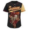 Custom Black Yellow Skull Fashion Personalized Authentic Baseball Jersey BSBJ01-D017142