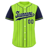 Custom Green Blue Stripe Fashion Personalized Authentic Baseball Jersey BSBJ01-D017232