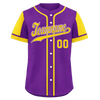 Custom Purple Yellow Raglan Sleeves Personalized Authentic Baseball Jersey BSBJ01-D017172