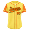 Custom Yellow Orange Raglan Sleeves Personalized Authentic Baseball Jersey BSBJ01-D017204