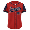 Custom Red Blue Raglan Sleeves Personalized Authentic Baseball Jersey BSBJ01-D017179