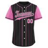 Custom Black Pink Stripe Fashion Personalized Authentic Baseball Jersey BSBJ01-D017226