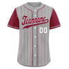 Custom Gray Red Stripe Fashion Personalized Authentic Baseball Jersey BSBJ01-D017260