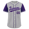 Custom Gray Purple Stripe Fashion Personalized Authentic Baseball Jersey BSBJ01-D017253