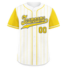 Custom White Yellow Stripe Fashion Personalized Authentic Baseball Jersey BSBJ01-D017241